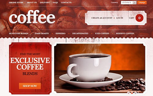 咖啡网站网页设计